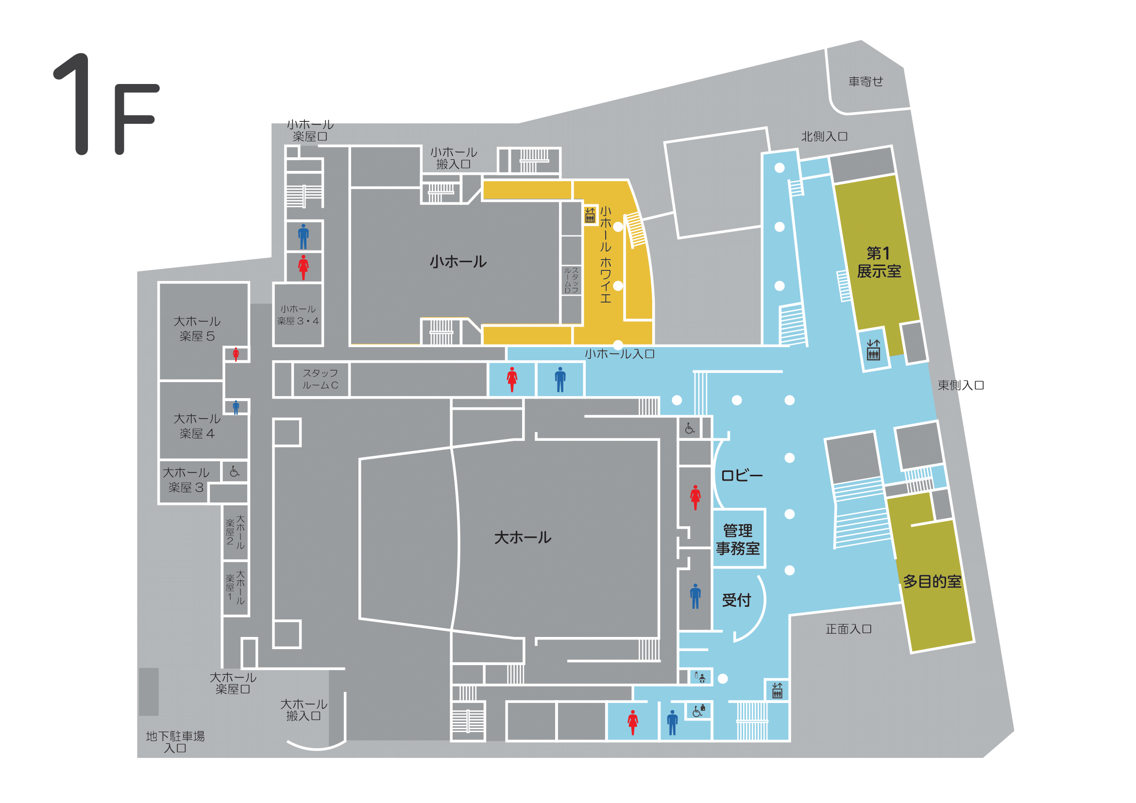 いちょうホール1階フロアマップ