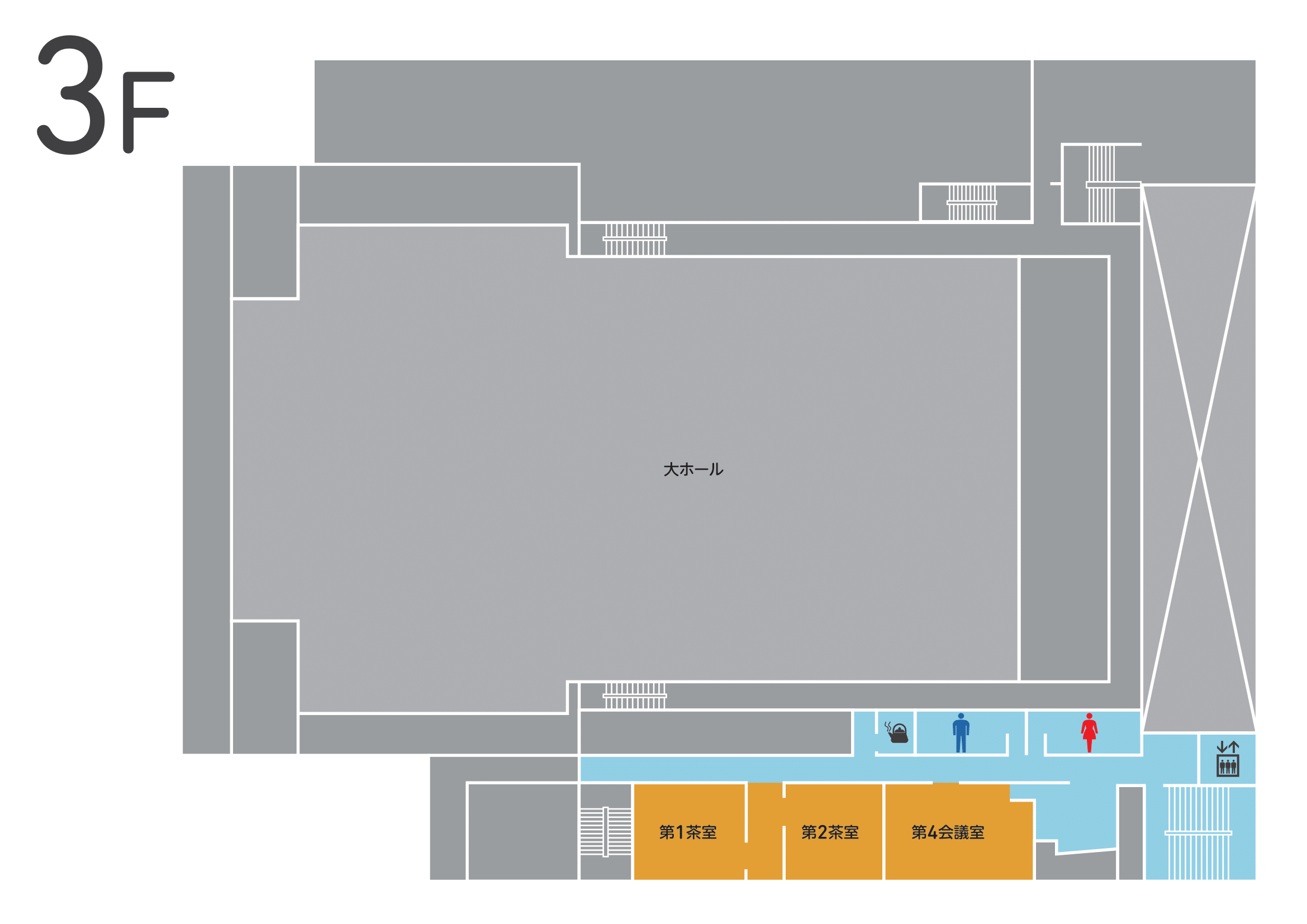 いちょうホール3階フロアマップ